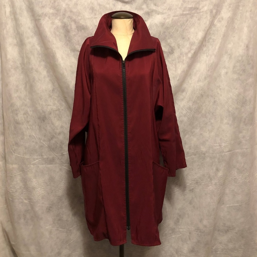 Maralyce Ferree OversizedBurgundy A Line Raincoat